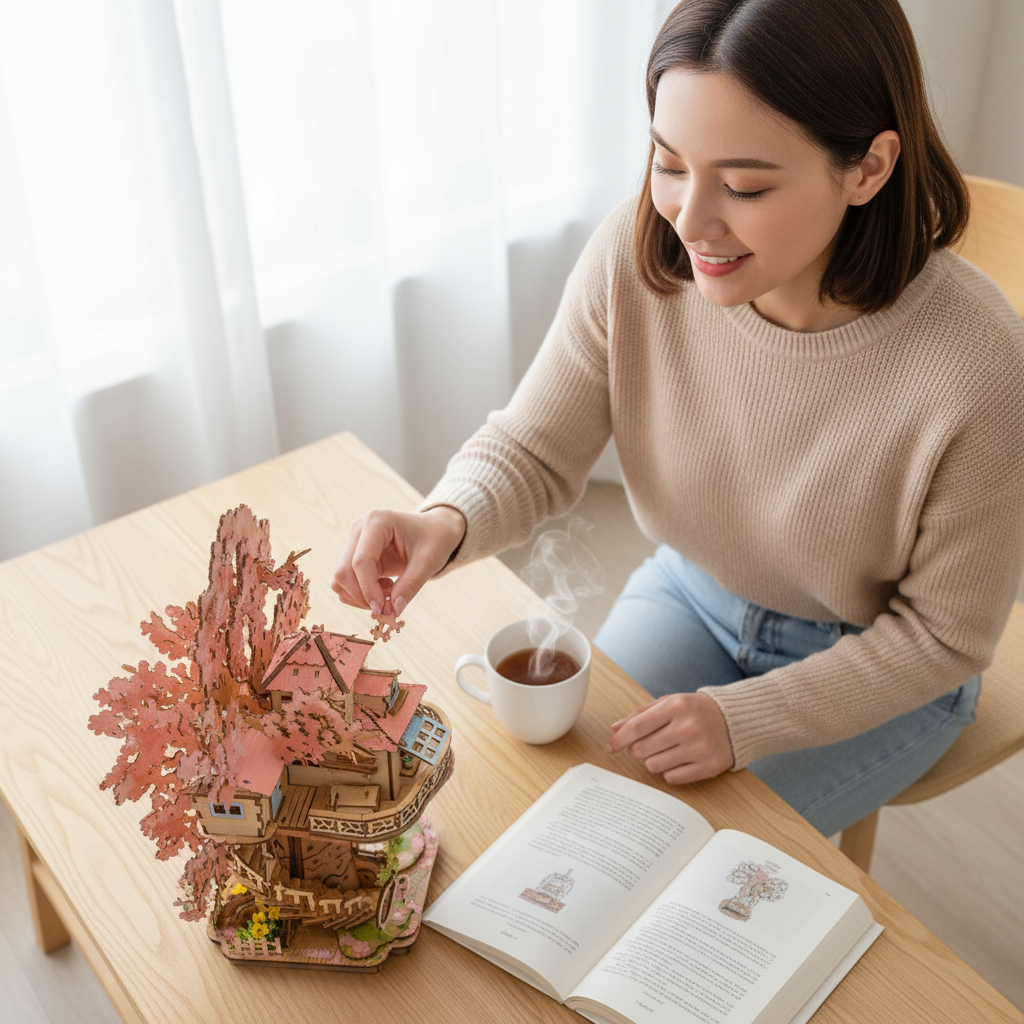 3D Sakura Tree House Puzzle