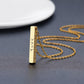 Japanese Engraved Bar Necklace for Women